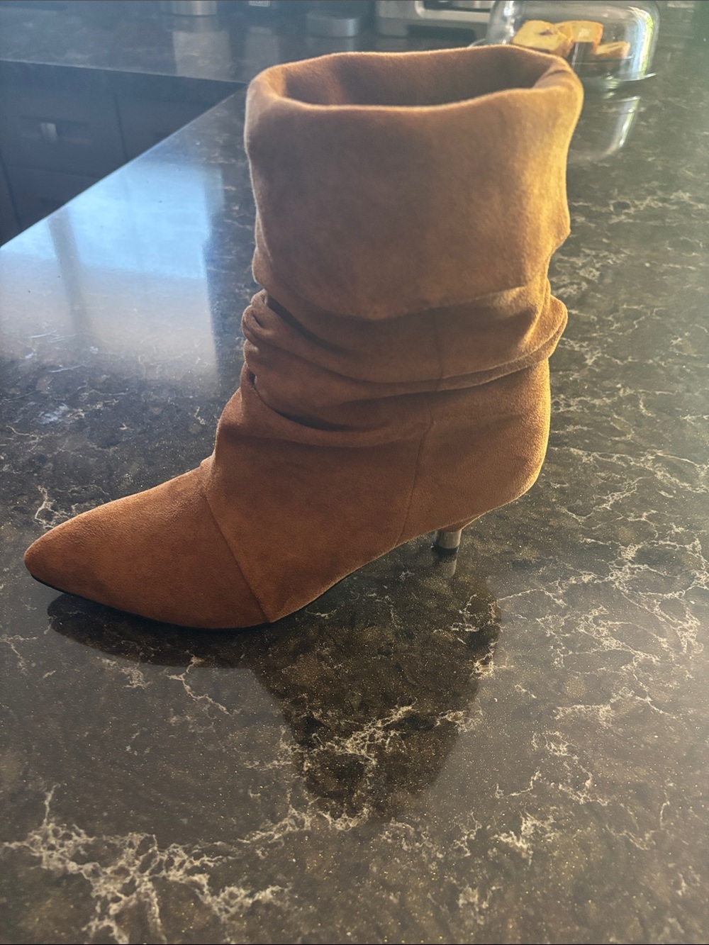 Classic Mid-Calf Pointed Toe Boot in Cognac